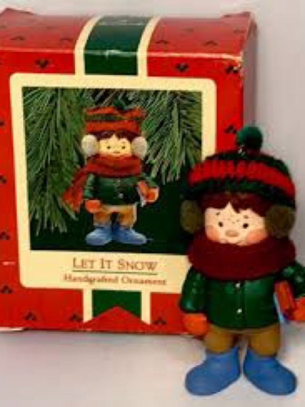 1987 Hallmark Keepsake Ornament Let It Snow Handpainted Chrome 3”Ornament